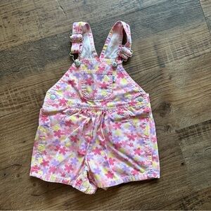 Charming Floral Kids Overalls in Pink